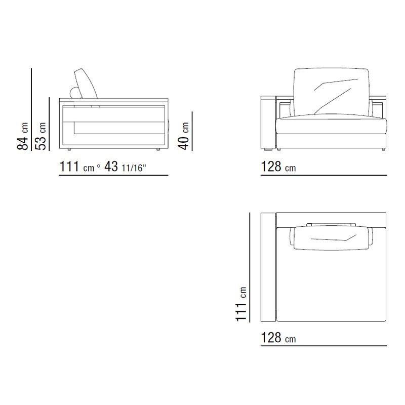 Flexform FREEPORT Sofa Endelement