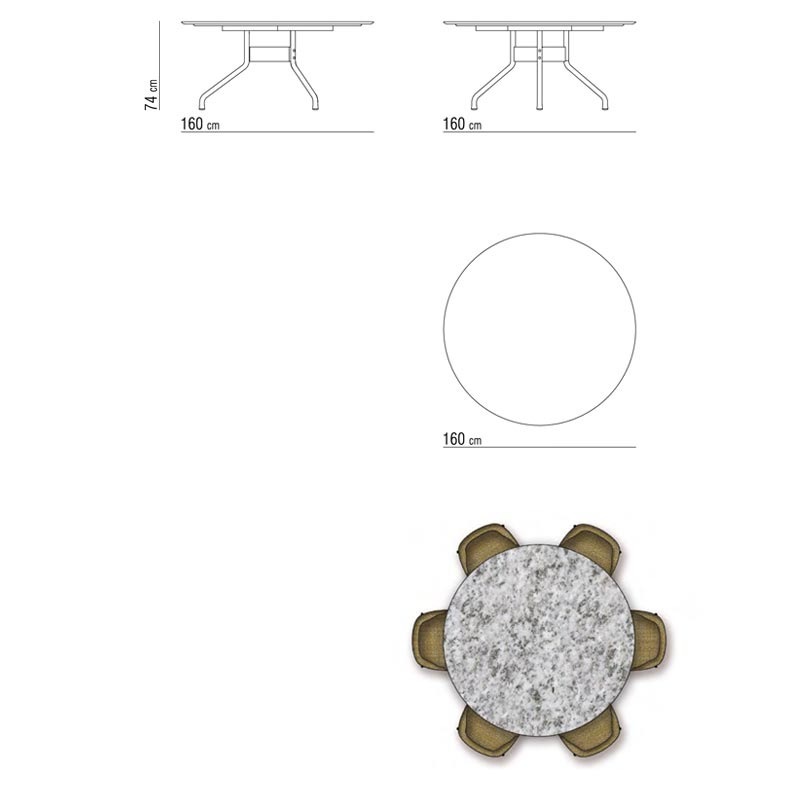 Flexform ACADEMY OUTDOOR Esstisch - rund - ∅ 160 cm