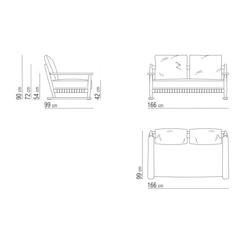 Flexform MERIGGIO OUTDOOR Sofa - 166 cm