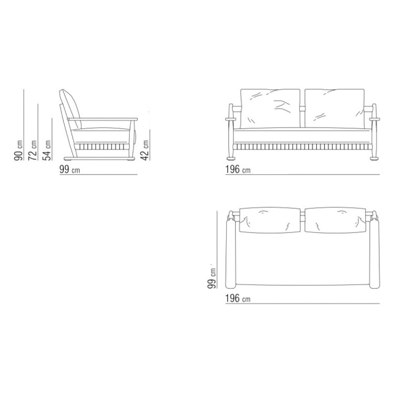 Flexform MERIGGIO OUTDOOR Sofa - 196 cm