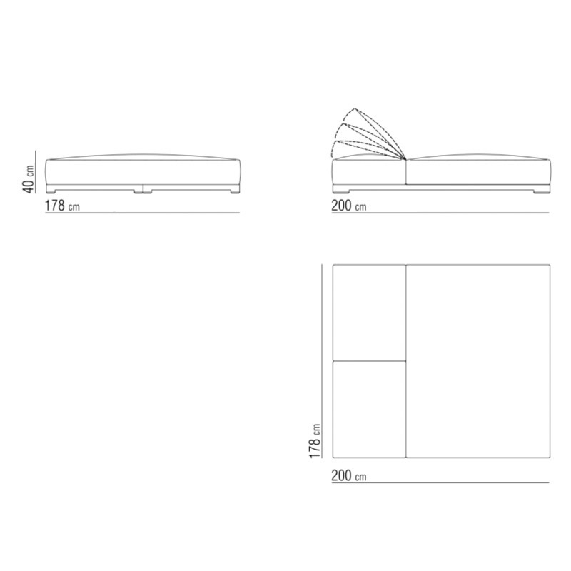 Flexform MILOS OUTDOOR Doppel-Daybed - 178 x 200 cm