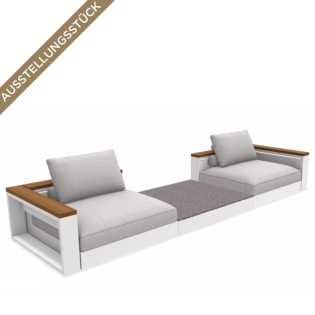Flexform FREEPORT Sofa Kombination 1, Weiss/Iroko/Porphyr/Camelia