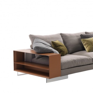 Flexform LIGHTPIECE Regalarmlehne 122 cm, Leder